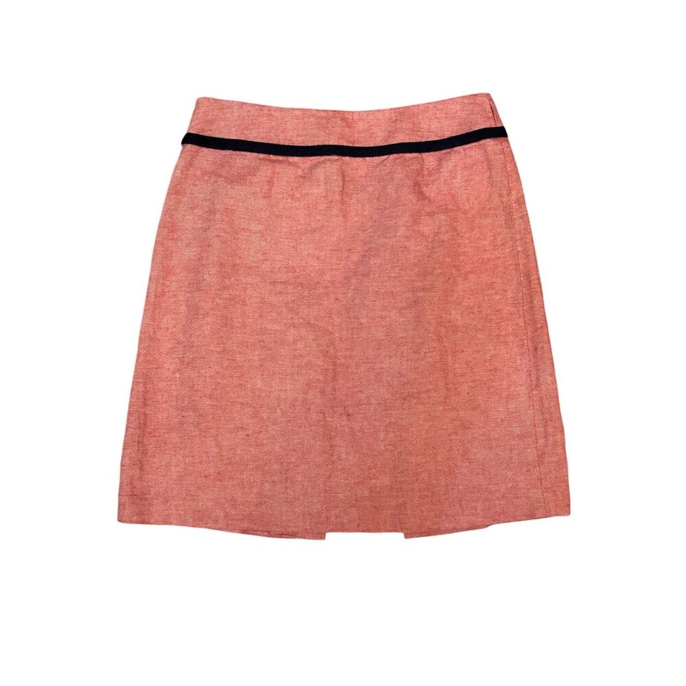 TORY BURCH Red/Black Skirt Linen/cotton blend size 6 - Picture 5 of 7